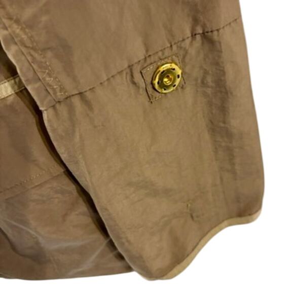 Venezia Milano Tan Brown Hooded Rain Jacket Gold Zippers Small Lined Zippers - Picture 12 of 14